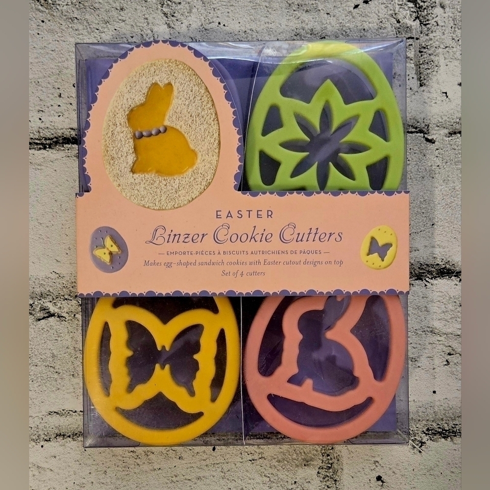 Williams Sonoma Easter Linzer Cookie Cutters 2005 Bunny Egg Butterfly Set of 4